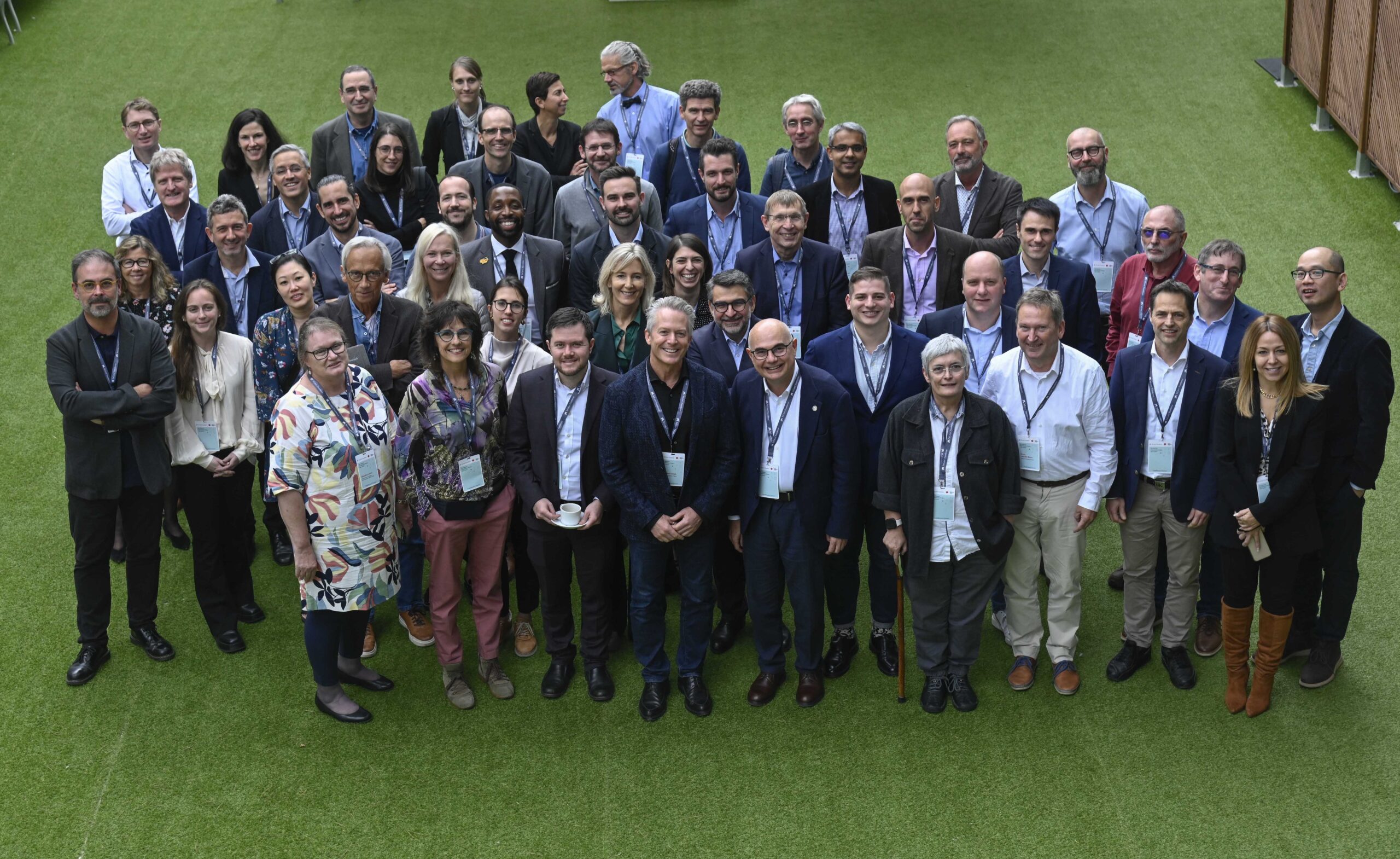 Group shot of participants at the presentation of HIP's research plan, La Caixa Foundation, November 2023. 